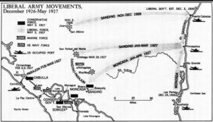 Mapa de Nicaragua: Guerra Constitucionalista 1926-1927