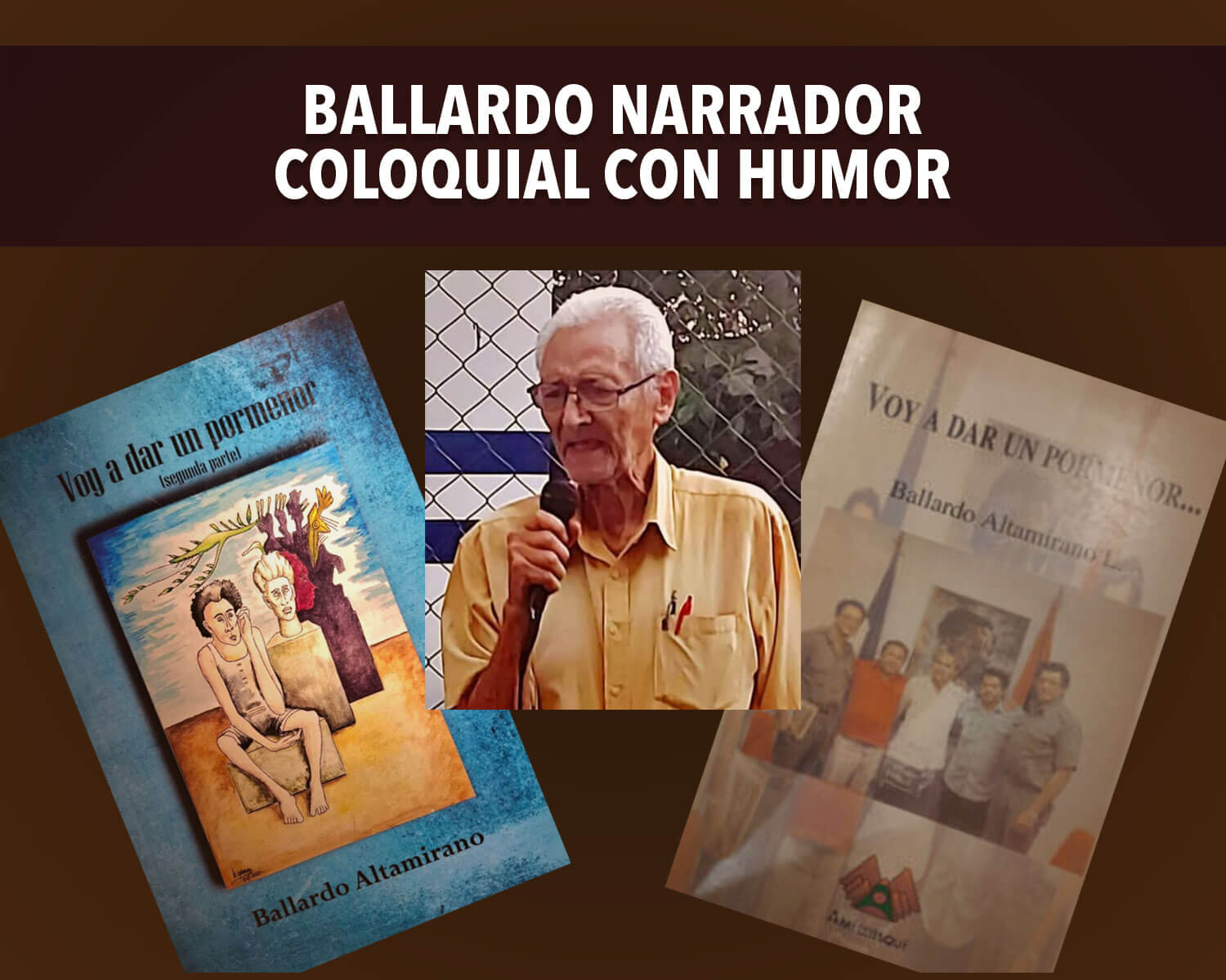 Ballardo: narrador coloquial con humor.